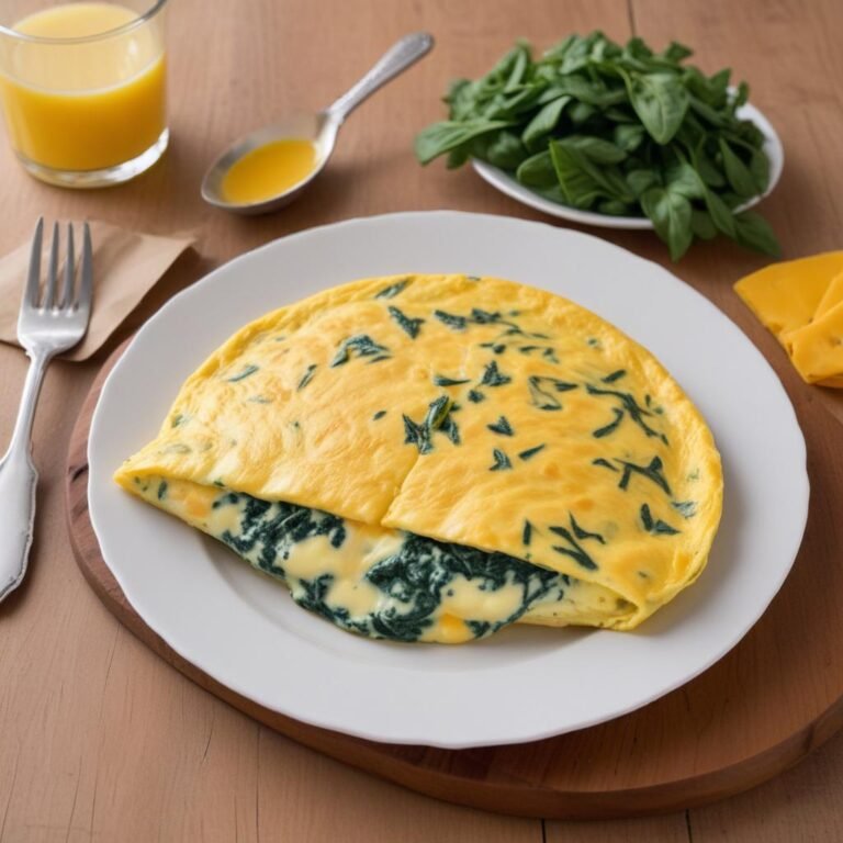 desayuno keto de omellete de espinaca y queso