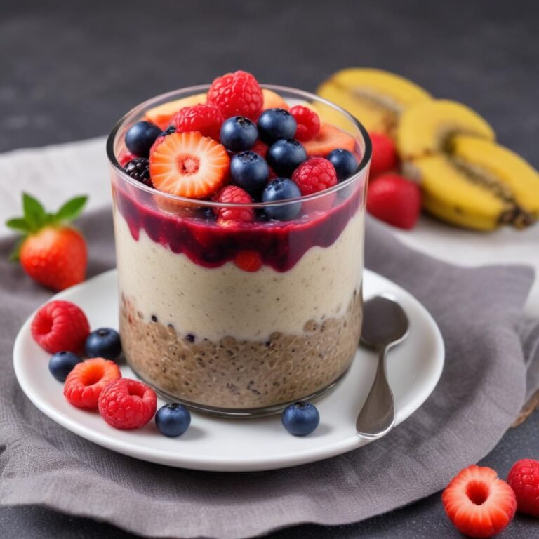 pudin chia coco y frutos rojos